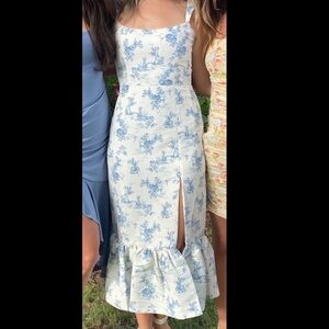 Sachin + Babi Blue and White Midi Dress